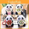 Panda Holding Flowers Plush Keychain Cute Animal Bag Charm For Kids And Teens