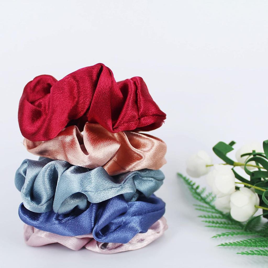 TreegoArt Fashion Hair Bobbles Ponytail Holder With Strong Elastic Hair Scrunchies For Women And Girl - Pack Of 6