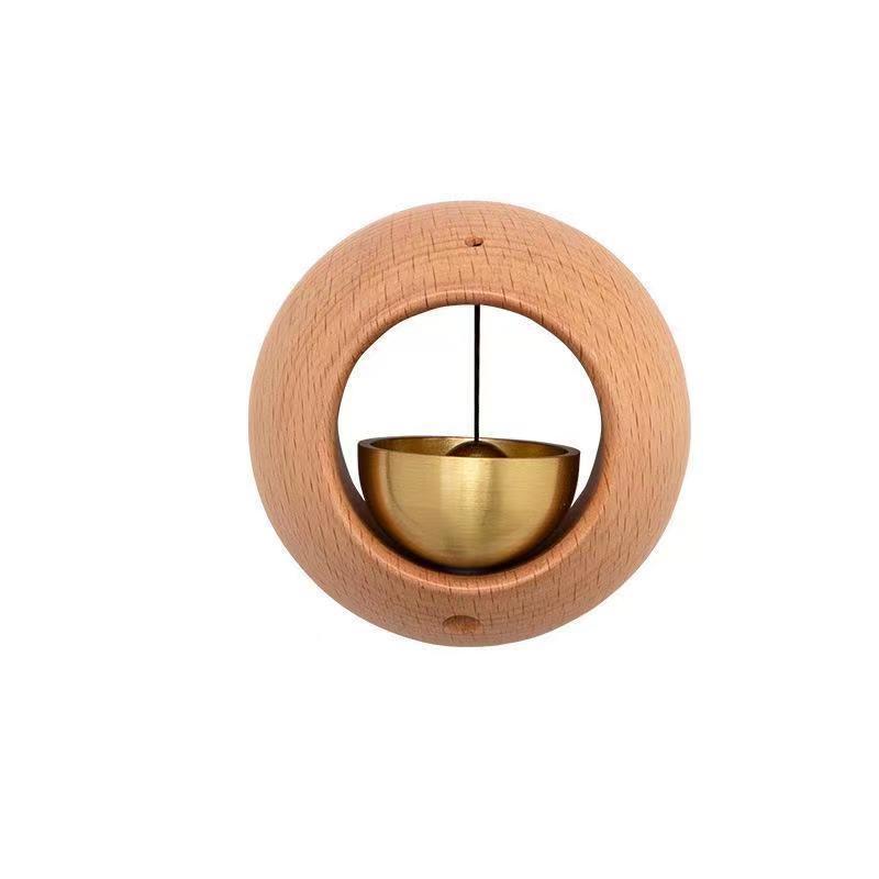 Dopamine Wind Chimes Suction Door Type Retro Home Magnetic Wood Doorbell Shop Entrance Reminder Bell Home Decoration