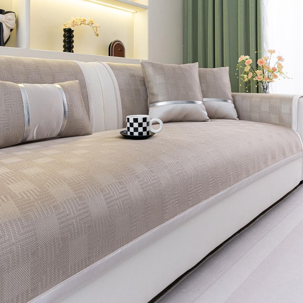 New Sofa Cushion Summer Ice Silk Cool Sofa Seat Cushion Cold Light Luxury High-End Non-Slip Sofa Cover