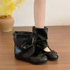 Bow inner height increase pile cool boots women's 0000 spring and autumn sandals bow ballet pleated short boots women's short boots