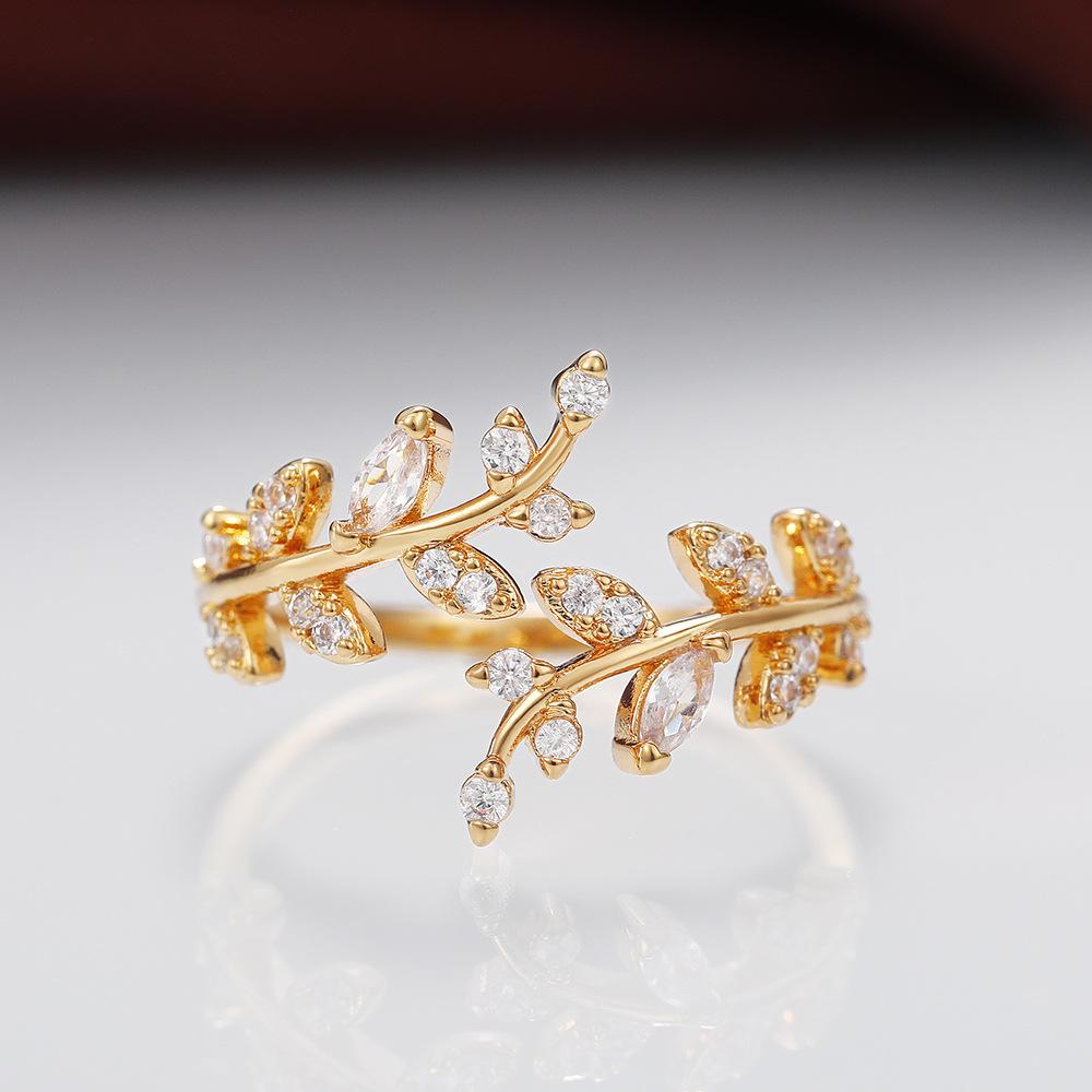 Tide Leaf Ring Female, Fashionable, Frigid, Trendy Index Finger Ring Opening Adjustable Ring