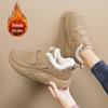 All-Black Women's Cushioned Walking Shoes: Non-Slip, Warm, and Cozy for Fall/Winter.