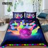 Bowling Duvet Cover Polyester Sport Competition Quilt Cover Sports Games Starry Sky Blue Line Bedding Set Double Queen King Size