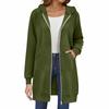 Women's Solid Color Zippered Sweatshirt Top Daily Casual Raglan Long Jacket (Without Hood Drawstring)
