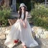 Petite Women's French-Style White Sleeveless Fairy Dress - Summer 2025 Collection