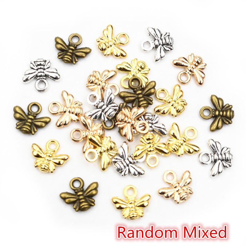 30pcs Charms bee 10x11mm Tibetan Silver Plated Bronze Gold Plated Pendants Antique Jewelry Making DIY Handmade Craft