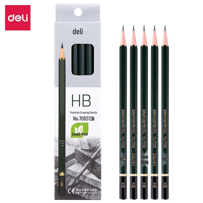 Deli 7083 Hexagonal Graphite HB Pencils (24-Pack)