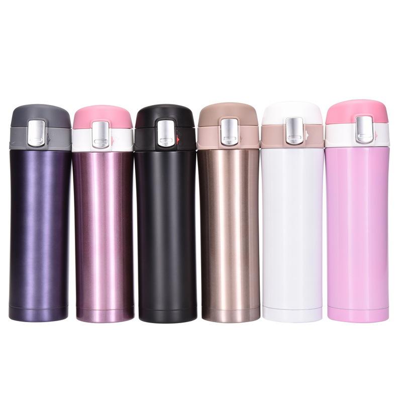 304 Stainless Steel 500ml Thermos Cup Thermal Bottle Drink Water Bottle Vacuum Flasks Drinkware Insulated Mug Solid Color