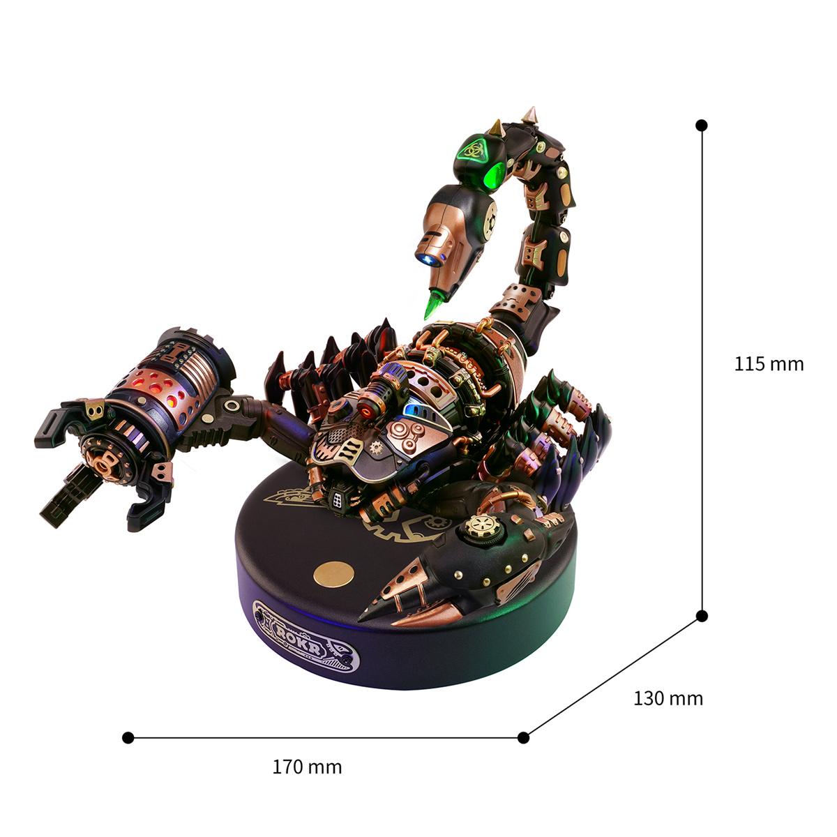 

Robotime Rokr 3D Металлическая головоломка Императорский Скорпион со светодиодной подсветкой Строительный блок в индустриальном стиле подарок для детей