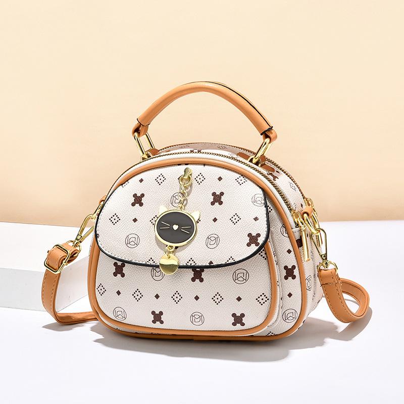 

This year, the popular small round bag women s 2025 new trendy summer fashion chain bag texture flower shoulder messenger bag