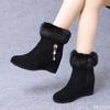 Women's Winter Thick Cotton Boots with Increased Height Warmth Simplicity Comfort Anti Slip Wear-resistant Women's Short Boots