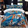 Top Soccer Duvet Cover Set 3D FootBall Print Bedding Set with Comforter Cover and Pillowcases Ball Theme for Kids Teens Adults