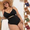 Yüksek Bel Büyük Beden Bikini Kadın Mayo - Avrupa & Amerikan Tarzı