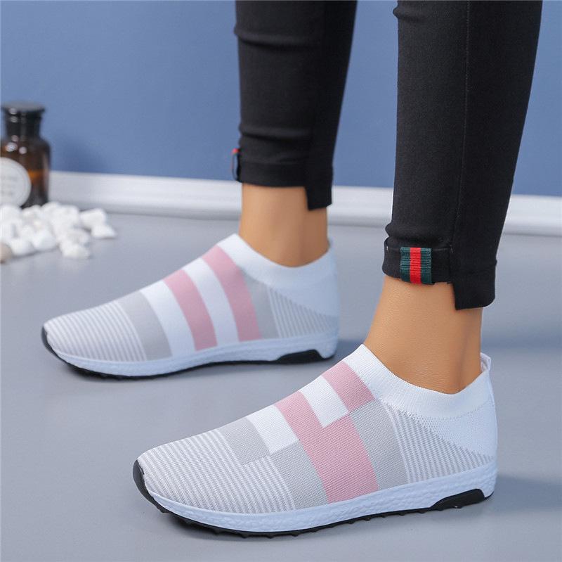 Große Größe neues Paar Fly-Woven Mesh Sport atmungsaktiv Herren- und Damen-Freizeitschuhe