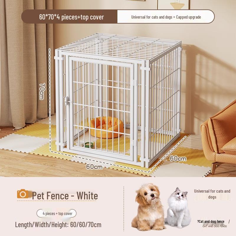 Cage pour chien de taille moyenne et grande avec clôture supérieure - Maison-villa pour chat et chien, Assemblage libre pour chats et chiens