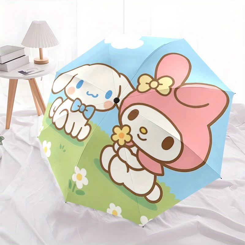 1pc Cinnamoroll & My Melody Automatic Opening and Closing Umbrella - Small Umbrella Suitable for Various Occasions, Portable 3-Fold Small Umbrella for