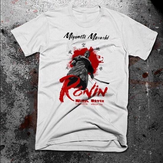 Samurai T-Shirt Japanese Warrior Bushido Code Kanji Shogun Katana Cotton tee 3XL