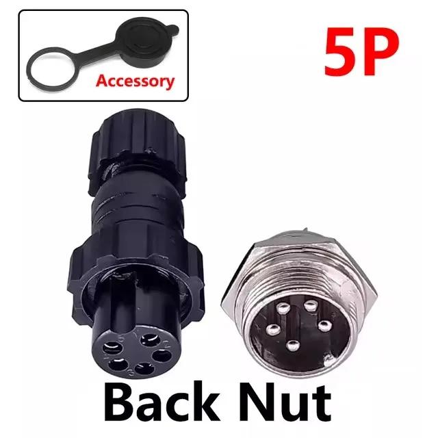 5/20Sets GX16 Aviation Connector M16 Waterproof Back Nut Docking Male&Female Plug And Socket 2/3/4pin 5pin 6pin 7pin 8pin 9pin