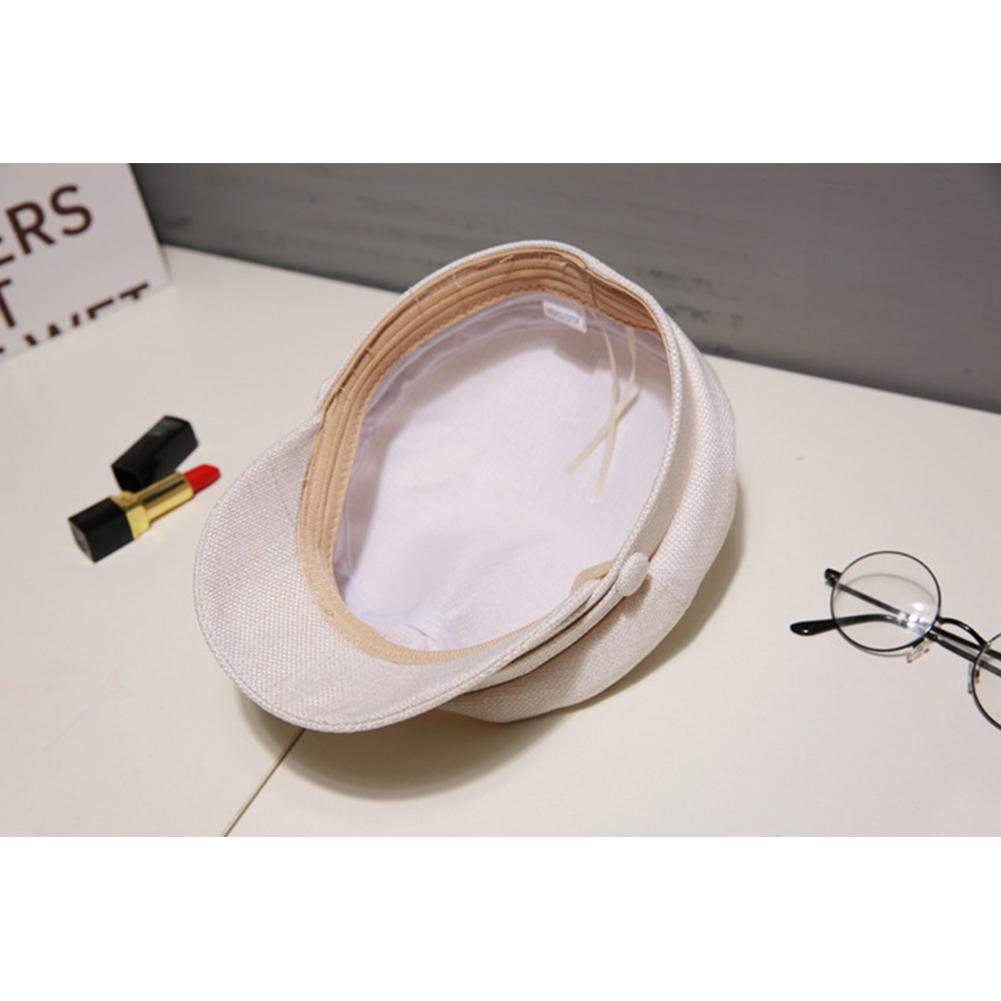 Women Men Cute Casual Outdoor Short Eaves Dome Cotton-flax Button Beret Hat Cap Unisex