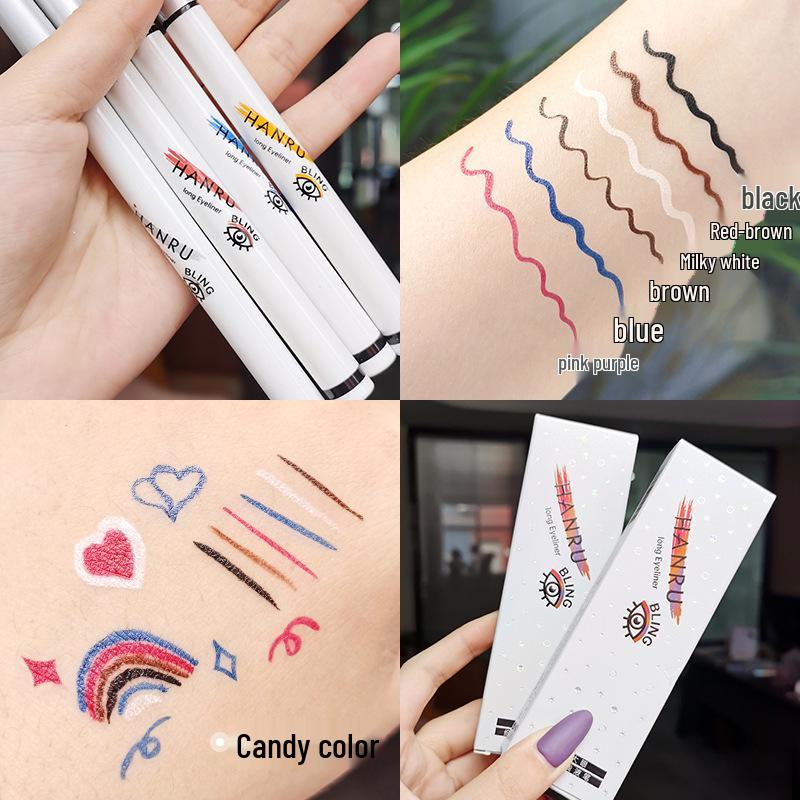 Influencer White Waterproof Ultra-Fine Eyeliner Pen - Long-lasting, Smudge-proof for Beginners and Women’s Color Makeup