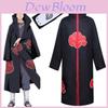 Naruto Akatsuki Uchiha Itachi Cosplay Kostým Roucho Plášť Plášť Měkký Materiál Látka