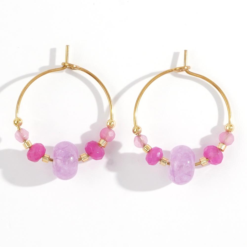 High-End Aventurine Abacus Bead Earrings for Women