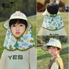 1141 Children's Hat Summer Big Brim Sun Protection Visor Cartoon Cute Boys and Girls with Shawl Empty Top Hat