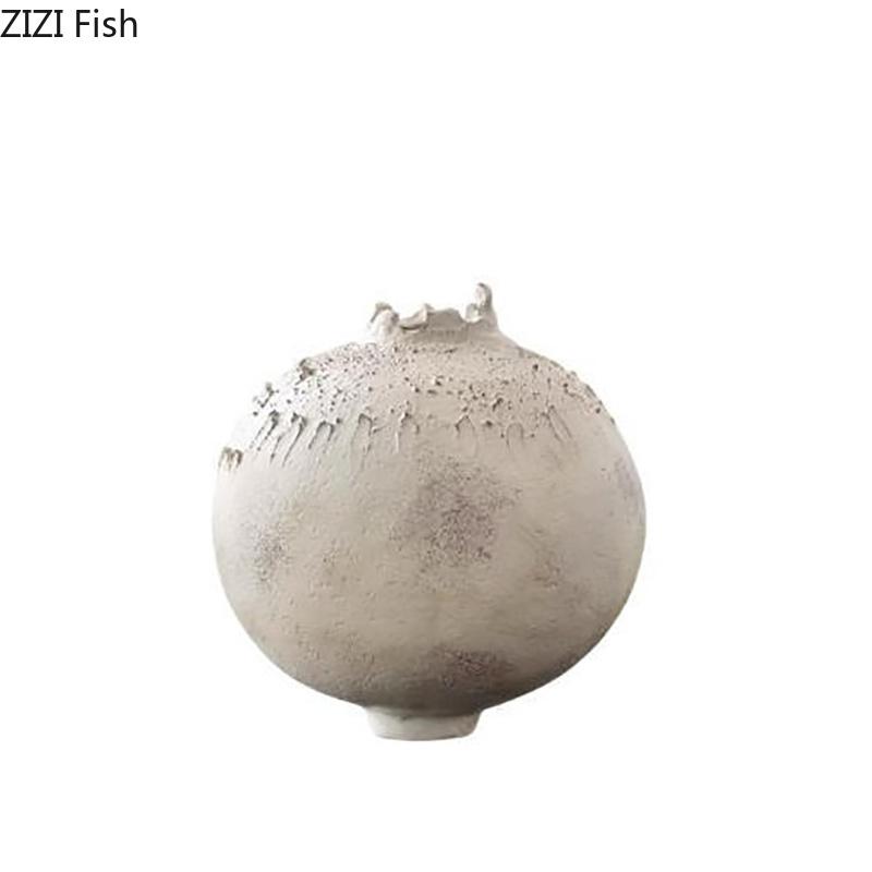 Uneven Moon Surface Vase Resin Handicrafts Plant Pots Table Decoration Flowers Arrangement Floral Vases Room Aesthetic Decor