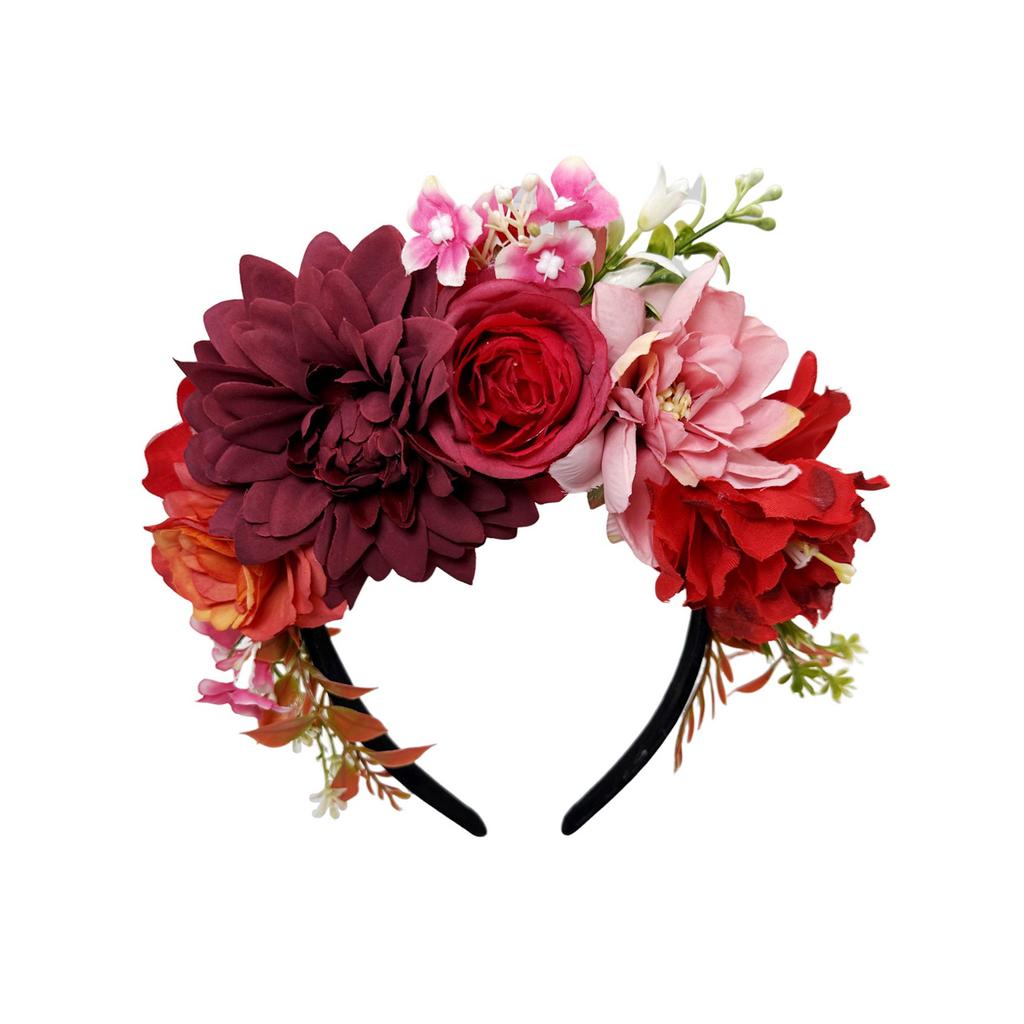 Soft Cloth Floral Headbands For Women Adjustable Hair Band With Realistic Flowers Suitable For Photography Event Weddings