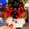 2 Pcs/set of Christmas Hair Clips Hair Accessories Sweet Party Antler Top Clip Women's Fashion Festival New Year Hairs Accessory
