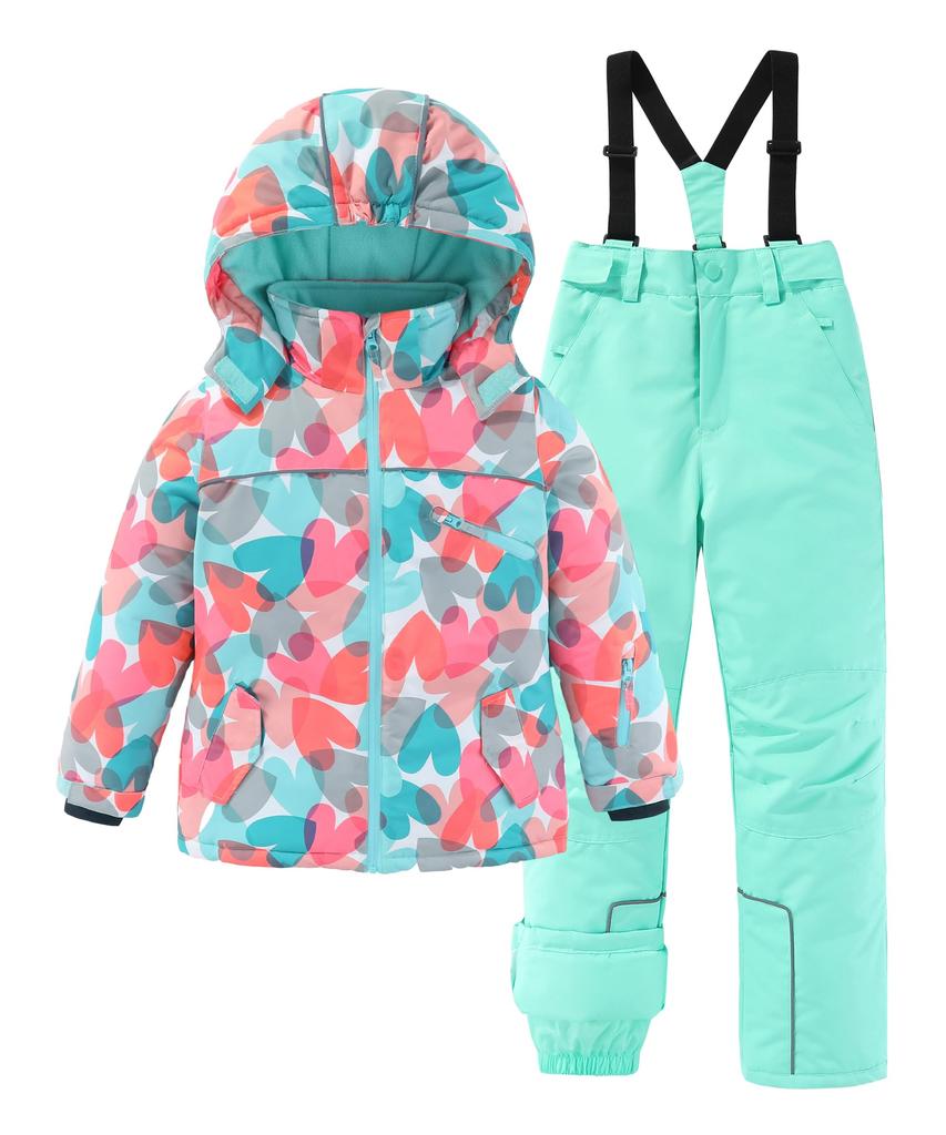 Hiheart and Ski and Snowboard Wear Adjustable Size 128 Kids' Juniors' Set, Size, Girls, Orange,