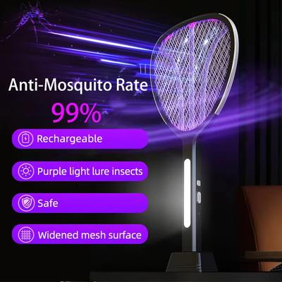 3 In 1 Extension Electric Mosquito Swatter 3000V C-type Rechargeable Mosquito and Fly Killer Upgrade And Widen The Power Grid