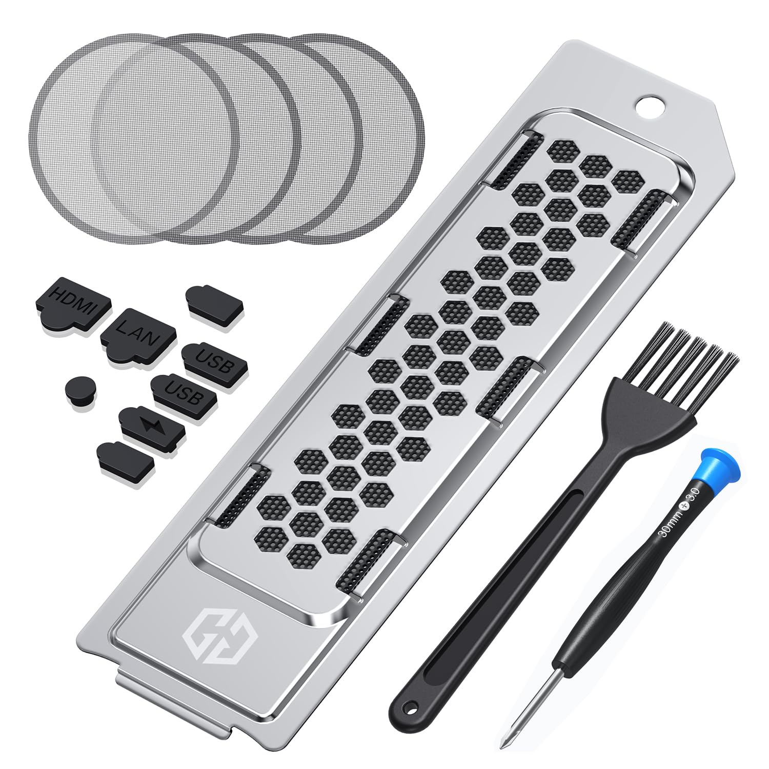 

GRAUGEAR PS5 Cooling and Dustproof Kit for PS5 Includes SSD Heatsink Fan Dust and Connector Caps Prevents Overheating and Dust Compatible with