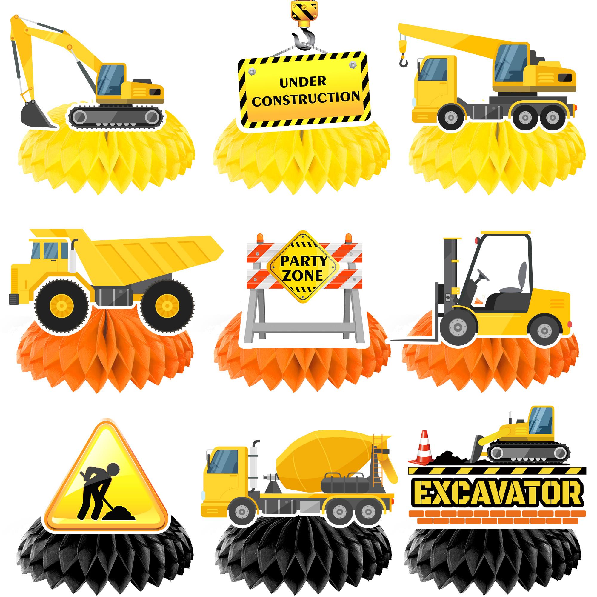 

Construction Honeycomb Centerpieces,9pcs Construction Party Centerpieces, Excavator Honeycomb Decoration,for Construction Birthday Party Decorations жёлтый