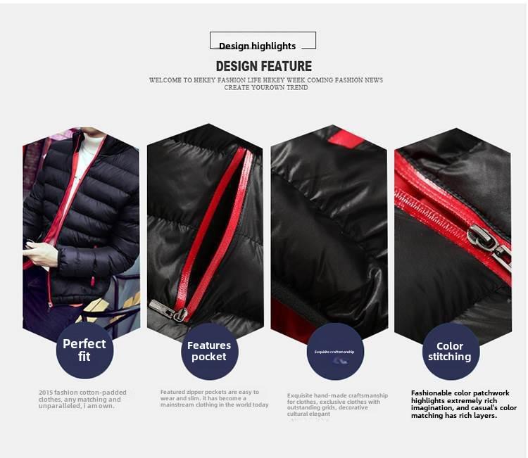 Geacă Militară Groasă cu Pene pentru Bărbați, Guler Înalt, Căldură de Iarnă