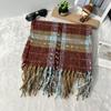 Roter Karomuster Weihnachts-Schal - Koreanischer Stil, Hochwertiges Imitat-Kaschmir