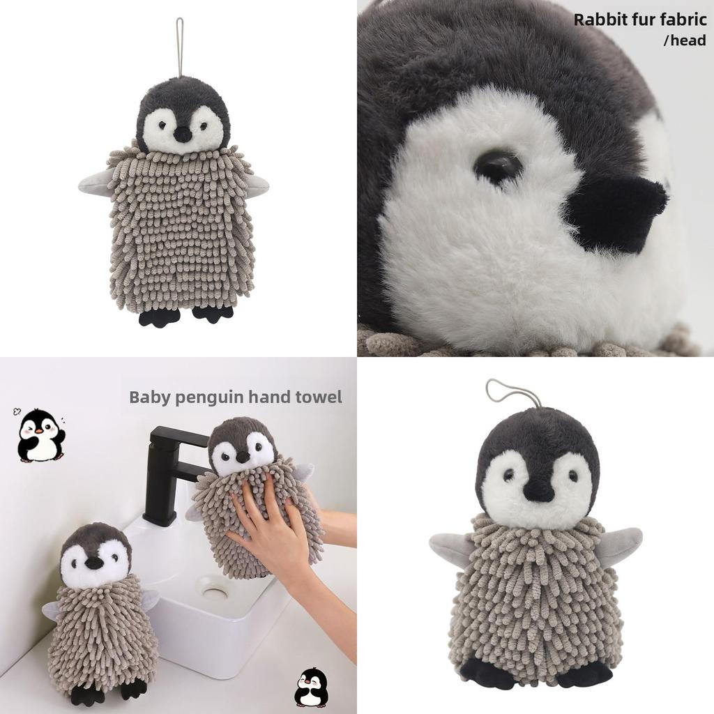 Penguin Plush Hand Towel With Absorbent Cotton For Kids And Adults