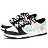 Nike Dunk Black White, Lucky Bear Abrasion Resistant Abrasion Resistant Low Top Skateboard Shoes Unisex Beige Blue DD1503-101(Team887-)