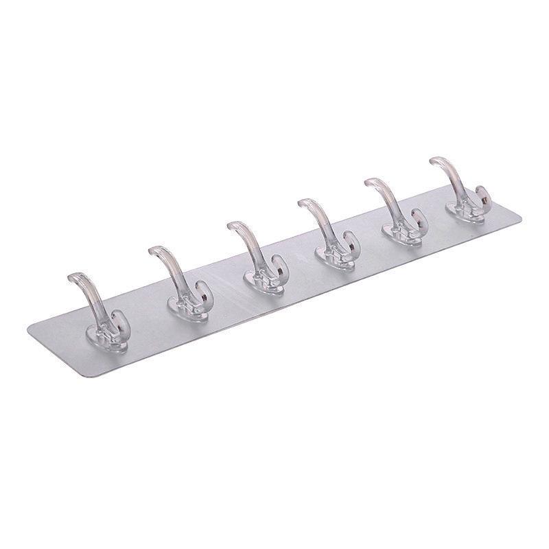 Punch-Free Six-Link Coat Hook: Sturdy, Thickened Door Hook for Clothes