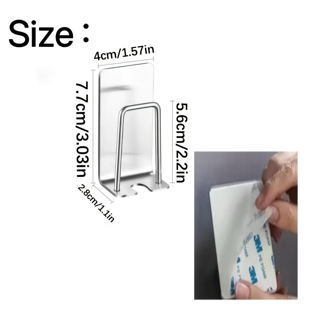 2-teiliger Edelstahl-Zahnbürstenhalter - Wandmontiert, Bohrfreie Installation, Multifunktionales Badezimmer-Aufbewahrungsregal