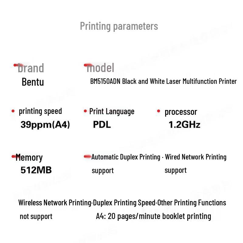 Pantum A4 Black & White Laser Printers & Consumables CN plug (adapter included)
