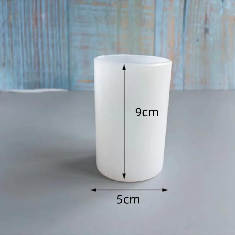 3D Cylinder Shape Candle Silicone Mold DIY Cented Candle Soap Mould Craft Gift Making Plaster Resin Wax Homemade Decoration