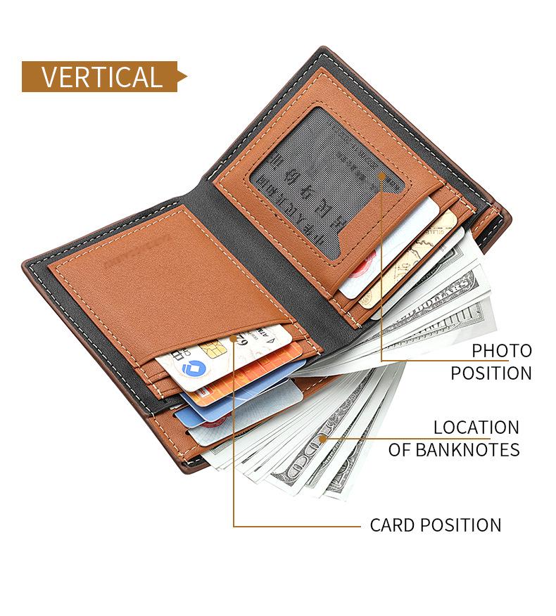 Men's Horizontal PU Leather Wallet - Korean Style Card Holder In-Stock