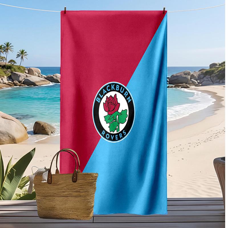 Blackburn Rovers Football Print Beach Towel, Large Soft Quick Dry Towel for Beach Camping Swimming