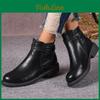 Selling Versatile Hot Chelsea New Boots Womens Low Heel Ankle Boots Retro Thick Heel Punk Casual Comfort Short Boots