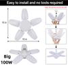 HOMZY E27 LED Bulb Fan Blade Timing Lamp 220V110V 28W 200W Foldable Led Industrial Light Bulb Lamp for Home Ceiling Light Garage Light