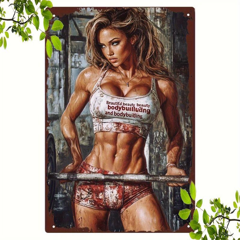 Fitness Motivation Metallblechschild Gewichtheben Fitness Poster Man Cave Garage Heimwanddekor 8x12 Zoll