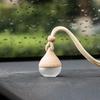 Empty Car Air Freshener Pendant Perfume Glass Bottle With Wooden Caps Refillable Car Essential Oil Diffuser Bottle