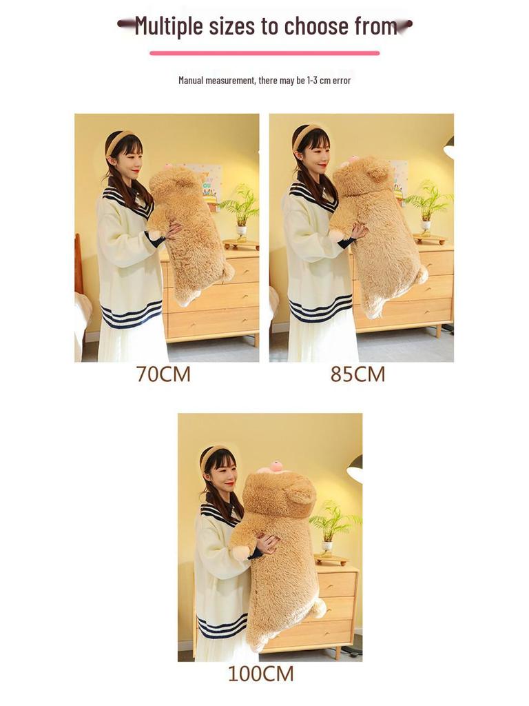 Cartoon Dinosaur Transforming Plush Pig Toy - Long Fur Sleeping Hug Pillow